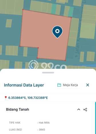 FOR SALE! Gudang di Pamulang Tangerang Selatan, LT 3845m2, LB 2500m2 FOR SALE! Gudang di Pamulang Tangerang Selatan, LT 3845m2, LB 2500m2