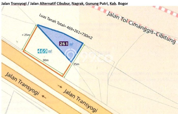 Untuk Dijual Tanah 730m2 di Cibubur, Depok Untuk Dijual Tanah 730m2 di Cibubur, Depok