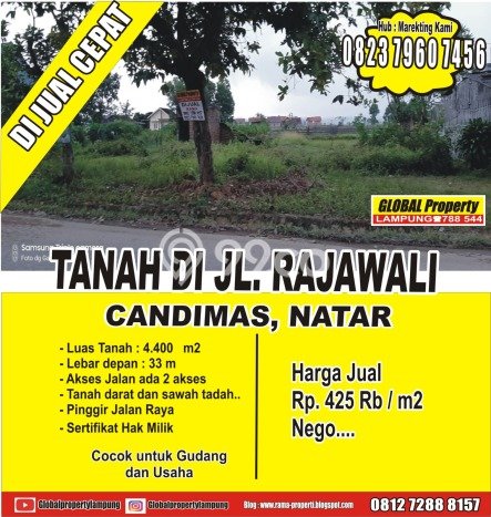Tanah Strategis Dijual di Natar Lampung Selatan 4400m2 Tanah Strategis Dijual di Natar Lampung Selatan 4400m2