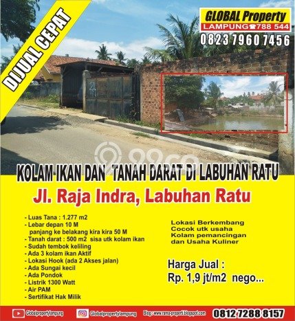 Tanah Area Prospektif di Labuhan Ratu, Luas 1277m², Akses ke Pusat Kota Tanah Area Prospektif di Labuhan Ratu, Luas 1277m², Akses ke Pusat Kota