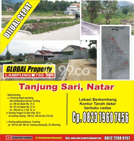 Dijual Tanah di Natar, Luas 230m², Kawasan Nyaman, Kontur Rata Dijual Tanah di Natar, Luas 230m², Kawasan Nyaman, Kontur Rata