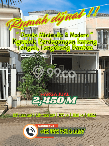 Rumah Minimalis 4 Kamar LT 133m2 di Tangerang Kota Rumah Minimalis 4 Kamar LT 133m2 di Tangerang Kota