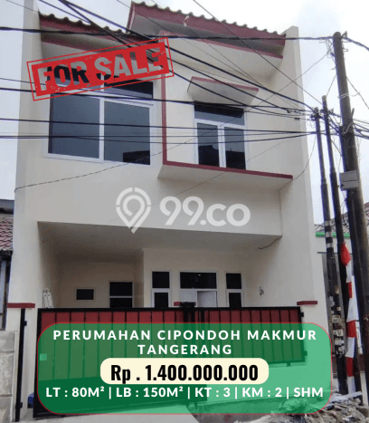 Rumah Modern Cantik 3 KT Siap Huni di Cipondoh Rumah Modern Cantik 3 KT Siap Huni di Cipondoh