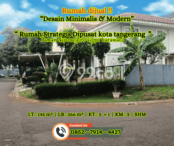 Dijual Hunian Mewah dengan Fasilitas Sekitar Lengkap di Karawaci, Tangerang Dijual Hunian Mewah dengan Fasilitas Sekitar Lengkap di Karawaci, Tangerang