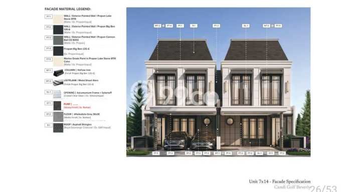 For Sale! Premium House LT 146m2 Desain Elegan di Candi Golf For Sale! Premium House LT 146m2 Desain Elegan di Candi Golf