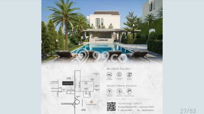 For Sale! Premium House LT 146m2 Desain Elegan di Candi Golf For Sale! Premium House LT 146m2 Desain Elegan di Candi Golf