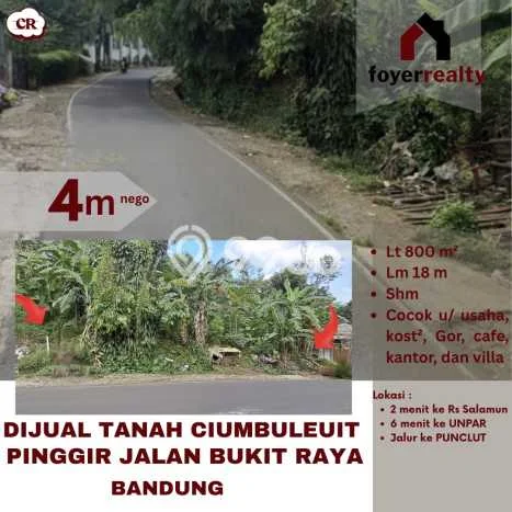 Lahan Dijual Lokasi Strategis di Bandung dengan Luas 800m2 Lahan Dijual Lokasi Strategis di Bandung dengan Luas 800m2