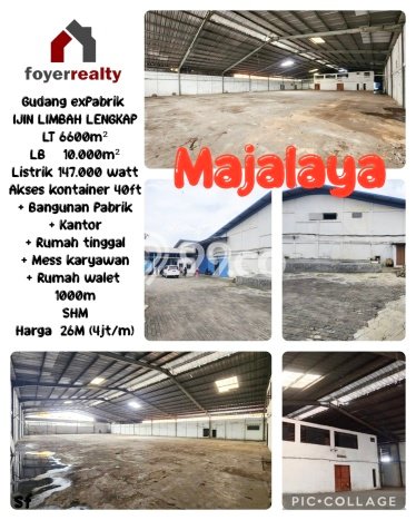 FOR SALE! Gudang di Majalaya Bandung, LT 6600m2, LB 10000m2 FOR SALE! Gudang di Majalaya Bandung, LT 6600m2, LB 10000m2