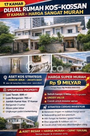 Siap Huni Rumah Mewah 17 Kamar di Kebon Jeruk Dekat ke Mana Pun Siap Huni Rumah Mewah 17 Kamar di Kebon Jeruk Dekat ke Mana Pun