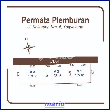 Tanah di Ngaglik, Luas 122m², Area Komersial Tanah di Ngaglik, Luas 122m², Area Komersial