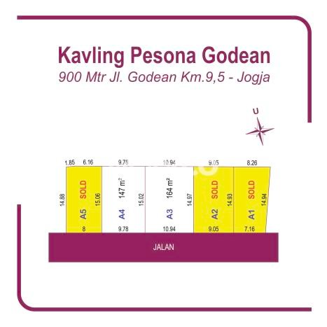 Tanah di Godean, Luas 147m², Area Strategis, Lingkungan Nyaman, Kontur Datar Tanah di Godean, Luas 147m², Area Strategis, Lingkungan Nyaman, Kontur Datar
