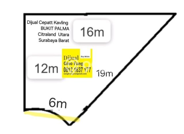 Kavling Tanah untuk Dijual di Citraland, Surabaya, Luas 182m2 Kavling Tanah untuk Dijual di Citraland, Surabaya, Luas 182m2