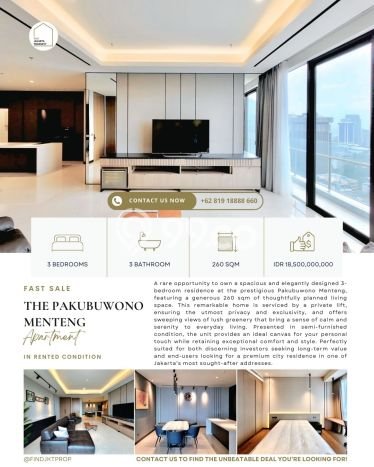 Dijual Cepat Apartemen Eksklusif 3 Kamar di Menteng, Jakarta Pusat Dijual Cepat Apartemen Eksklusif 3 Kamar di Menteng, Jakarta Pusat