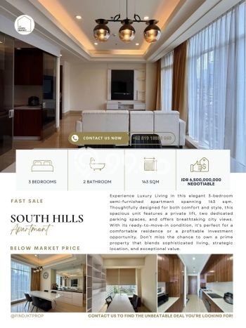 Apartemen Prestisius Dijual di Jakarta Selatan Lokasi Strategis Punya 3 Kamar Tidur Apartemen Prestisius Dijual di Jakarta Selatan Lokasi Strategis Punya 3 Kamar Tidur
