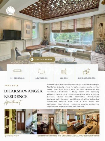 HOT DEAL! Apartemen Kawasan Kebayoran Baru, Jakarta Selatan, 4 KM, Luas 420m², Siap Ditempati HOT DEAL! Apartemen Kawasan Kebayoran Baru, Jakarta Selatan, 4 KM, Luas 420m², Siap Ditempati