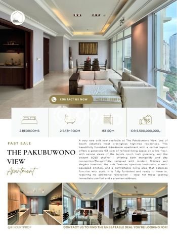 Apartemen High-End Dijual di Kebayoran Lama Luas 153m2 Apartemen High-End Dijual di Kebayoran Lama Luas 153m2