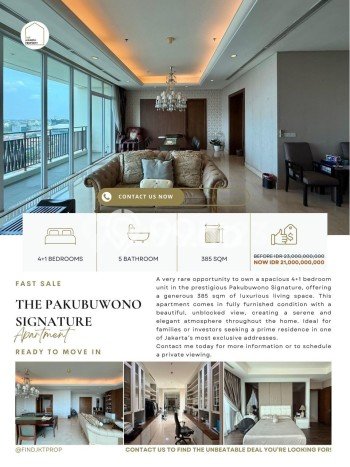 Apartemen Kawasan Kebayoran Lama, 4 KT, Luas 385m² Apartemen Kawasan Kebayoran Lama, 4 KT, Luas 385m²