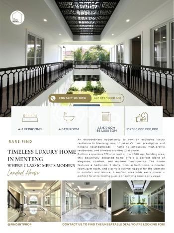 Rumah Mewah Siap Huni LT 879m2 di Menteng, Jakarta Pusat Rumah Mewah Siap Huni LT 879m2 di Menteng, Jakarta Pusat