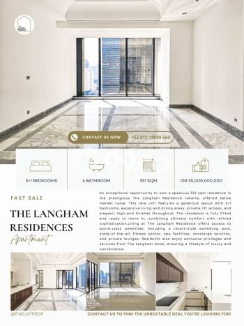Apartemen Eksklusif Dijual di Kebayoran Baru, Jakarta Selatan Punya 3 Kamar & 4 Kamar Mandi Apartemen Eksklusif Dijual di Kebayoran Baru, Jakarta Selatan Punya 3 Kamar & 4 Kamar Mandi