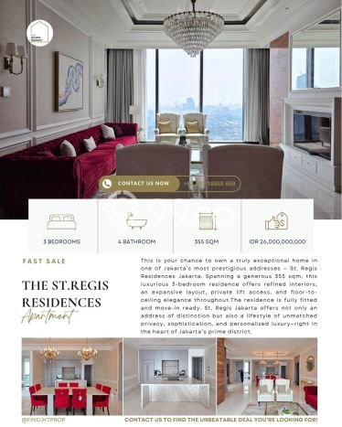 Dijual Apartemen Mewah 3 Bedroom di Jakarta Selatan Dekat ke Fasilitas Umum Dijual Apartemen Mewah 3 Bedroom di Jakarta Selatan Dekat ke Fasilitas Umum