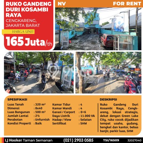 LOKASI PREMIUM! Ruko Area Bisnis Kawasan Cengkareng, Luas 320m², Siap Bisnis LOKASI PREMIUM! Ruko Area Bisnis Kawasan Cengkareng, Luas 320m², Siap Bisnis