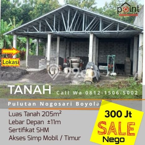 Tanah Premium Kawasan Nogosari, Luas 205m², Cocok untuk Investasi Tanah Premium Kawasan Nogosari, Luas 205m², Cocok untuk Investasi