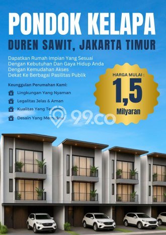 Dijual Hunian Rumah Terawat 3 KT di Pondok Kelapa, Jakarta Timur Dijual Hunian Rumah Terawat 3 KT di Pondok Kelapa, Jakarta Timur