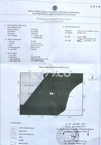 Tanah Kavling Dijual di Gianyar dengan Spesifikasi 2375m2 Tanah Kavling Dijual di Gianyar dengan Spesifikasi 2375m2