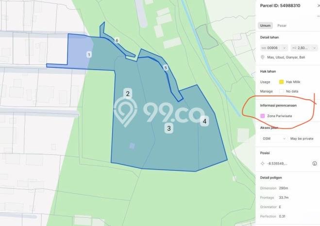 Tanah di Ubud, Gianyar Luas 8924m2 Dijual Segera Tanah di Ubud, Gianyar Luas 8924m2 Dijual Segera