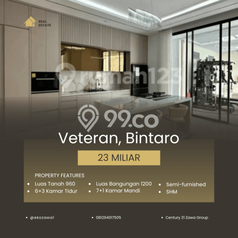 Jual Rumah Mewah Elegan Dengan View Eksklusif di Bintaro, Jakarta Selatan Jual Rumah Mewah Elegan Dengan View Eksklusif di Bintaro, Jakarta Selatan