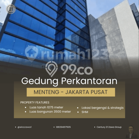 Kantor Usaha Dijual di Menteng Jakarta Pusat LT 1075m2 & LB 3500m2 Kantor Usaha Dijual di Menteng Jakarta Pusat LT 1075m2 & LB 3500m2
