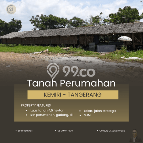 Lahan untuk Dijual di Kemiri Tangerang Luas 45000m2 Lahan untuk Dijual di Kemiri Tangerang Luas 45000m2