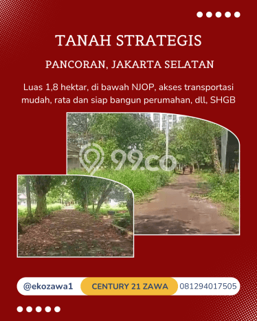 Tanah Dijual Area Strategis di Kalibata Jakarta Selatan 18000m2 Tanah Dijual Area Strategis di Kalibata Jakarta Selatan 18000m2