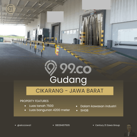 Gudang Dijual di Bekasi LT 7559m2 & LB 4267m2 Lokasi Terbaik! Gudang Dijual di Bekasi LT 7559m2 & LB 4267m2 Lokasi Terbaik!
