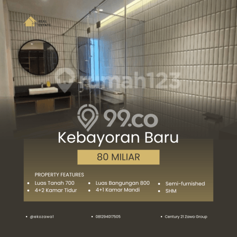 Siap Huni Rumah Mewah 6 Kamar di Kebayoran Baru Dekat ke Mana Pun Siap Huni Rumah Mewah 6 Kamar di Kebayoran Baru Dekat ke Mana Pun