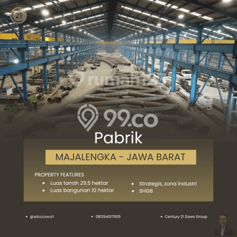 Pabrik Usaha Dijual di Palasah Majalengka LT 295000m2 & LB 100000m2 Pabrik Usaha Dijual di Palasah Majalengka LT 295000m2 & LB 100000m2