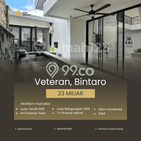 Jual Rumah Mewah Elegan Dengan View Eksklusif di Bintaro, Jakarta Selatan Jual Rumah Mewah Elegan Dengan View Eksklusif di Bintaro, Jakarta Selatan