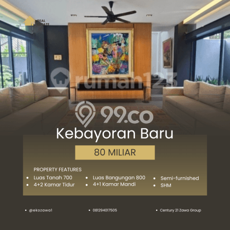 Siap Huni Rumah Mewah 6 Kamar di Kebayoran Baru Dekat ke Mana Pun Siap Huni Rumah Mewah 6 Kamar di Kebayoran Baru Dekat ke Mana Pun
