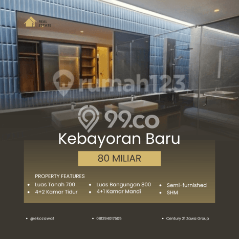 Siap Huni Rumah Mewah 6 Kamar di Kebayoran Baru Dekat ke Mana Pun Siap Huni Rumah Mewah 6 Kamar di Kebayoran Baru Dekat ke Mana Pun