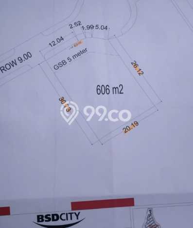 Tanah di BSD, Tangerang Selatan Luas 606m2 Dijual Segera Tanah di BSD, Tangerang Selatan Luas 606m2 Dijual Segera