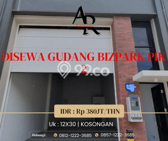 Disewakan Gudang Kawasan , Luas 291m2m², Area Potensial Disewakan Gudang Kawasan , Luas 291m2m², Area Potensial