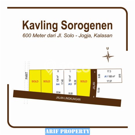 Tanah Area Prospektif di Kalasan, Luas 161m², Dekat ke Pusat Kota Tanah Area Prospektif di Kalasan, Luas 161m², Dekat ke Pusat Kota