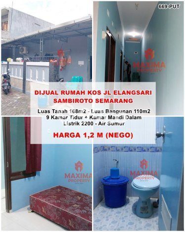 Kost Dijual di Sambiroto dengan 9 KT dan Luas 110m2 Kost Dijual di Sambiroto dengan 9 KT dan Luas 110m2