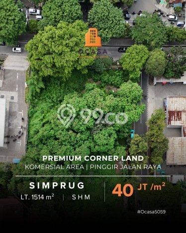 Untuk Dijual Tanah 1514m2 di Simprug, Jakarta Selatan Untuk Dijual Tanah 1514m2 di Simprug, Jakarta Selatan