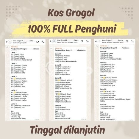 LOKASI TERBAIK! Kost di Grogol, Area 243m², Lokasi Strategis dengan jalan bagus LOKASI TERBAIK! Kost di Grogol, Area 243m², Lokasi Strategis dengan jalan bagus