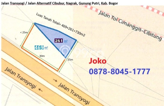 Untuk Dijual! Komersial di Cibubur Bogor LT 730m2 / LB 1m2 Kawasan Strategis Untuk Dijual! Komersial di Cibubur Bogor LT 730m2 / LB 1m2 Kawasan Strategis