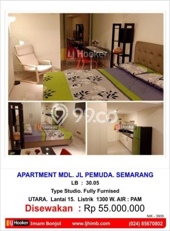 Disewakan Cepat! Hunian Apartemen Hemat di Semarang Tengah, Semarang 1 Kamar Tidur dan 1 Kamar Mandi Disewakan Cepat! Hunian Apartemen Hemat di Semarang Tengah, Semarang 1 Kamar Tidur dan 1 Kamar Mandi