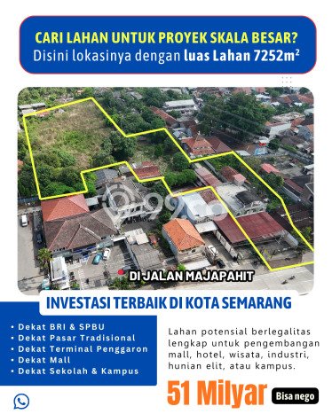 Tanah Kavling Dijual di Majapahit, Semarang dengan Luas Tanah 7252m2 Tanah Kavling Dijual di Majapahit, Semarang dengan Luas Tanah 7252m2