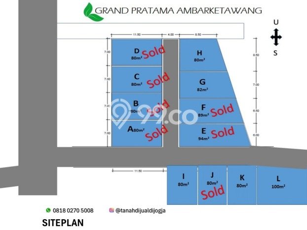 Kavling Tanah di Gamping Dijual Luas 82m2 Legalitas SHM Kavling Tanah di Gamping Dijual Luas 82m2 Legalitas SHM