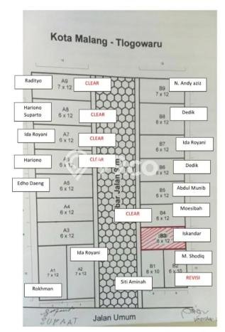 Lahan untuk Dijual di Buring Malang Luas 72m2 Lahan untuk Dijual di Buring Malang Luas 72m2